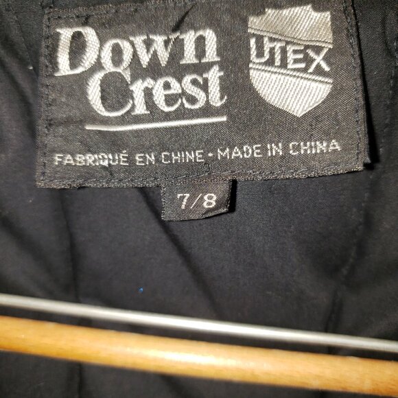 Women's Vintage DOWN CREST Black Corduroy & Fabric Full Length Puffer Coat - 7/8 - Picture 10 of 10